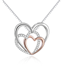 Heart pendant 925 silver zirconia stone with necklace