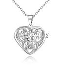 Heart pendant 925 silver with necklace