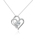 Heart pendant 925 silver zirconia stone with necklace DC5466