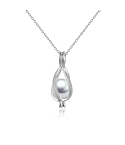 Pearl pendant 925 silver zirconia stone with necklace