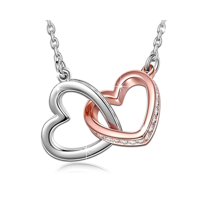 Heart pendant 925 silver zirconia stone with necklace DC3351