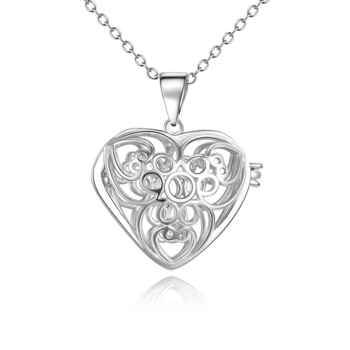 Heart pendant 925 silver with necklace