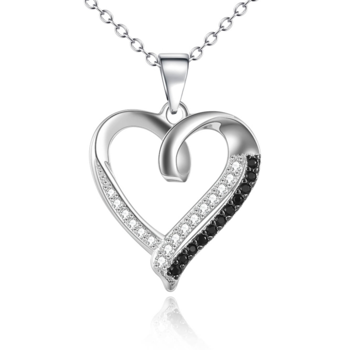 Heart pendant 925 silver zirconia stone with necklace DCX8725