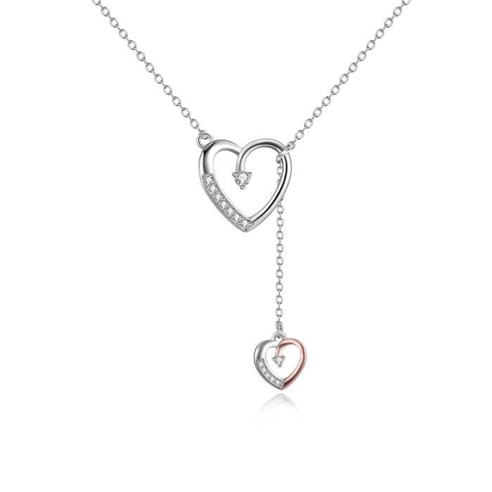 Heart pendant 925 silver zirconia stone with necklace JN7645